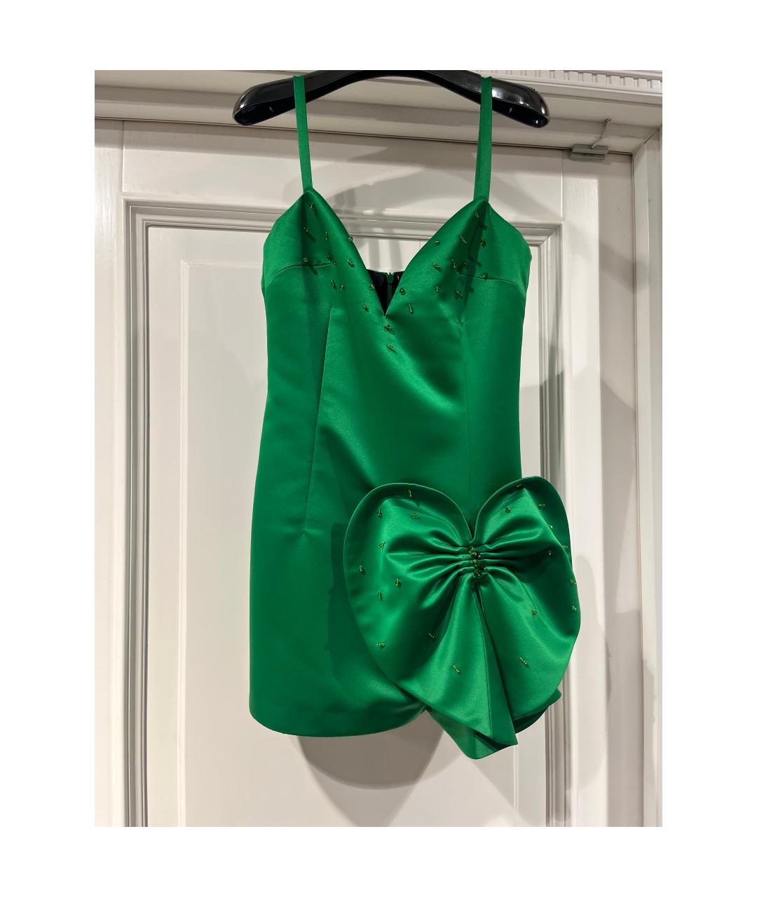 NDOMBI STELLA Зеленые атласное коктейльное платье, фото 7