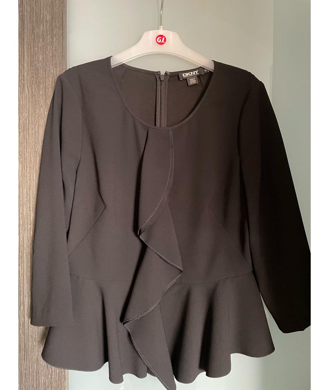 DKNY Черная вискозная блузы, фото 4
