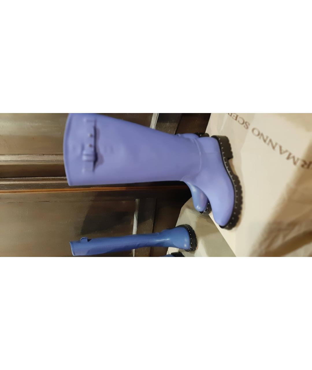 ERMANNO SCERVINO Фиолетовые кожаные сапоги, фото 2