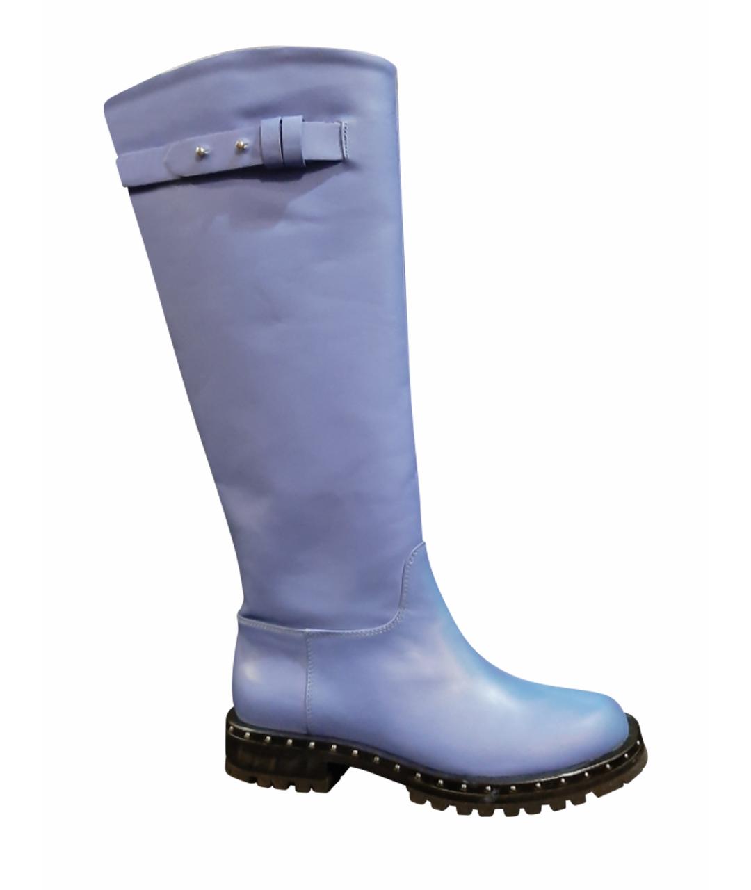 ERMANNO SCERVINO Фиолетовые кожаные сапоги, фото 1