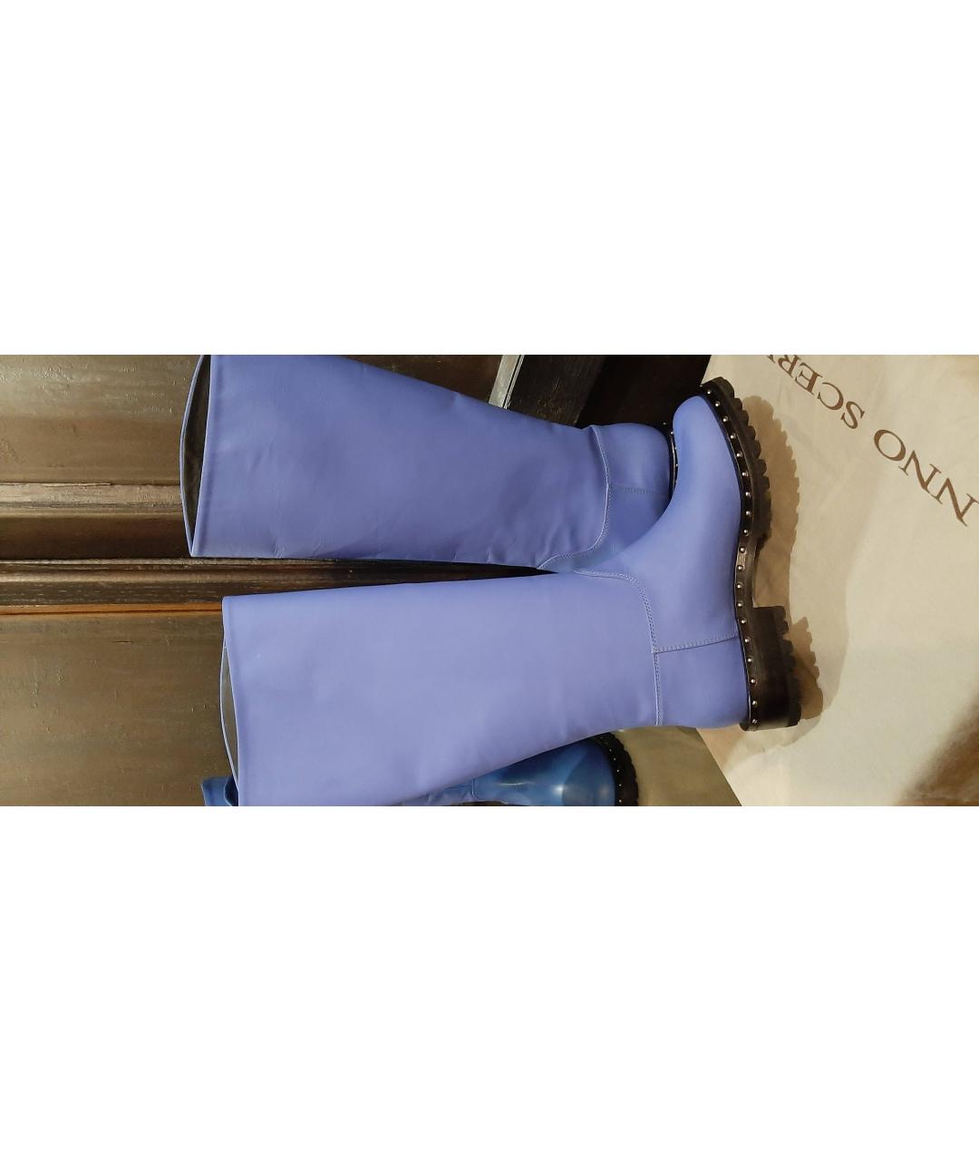 ERMANNO SCERVINO Фиолетовые кожаные сапоги, фото 3