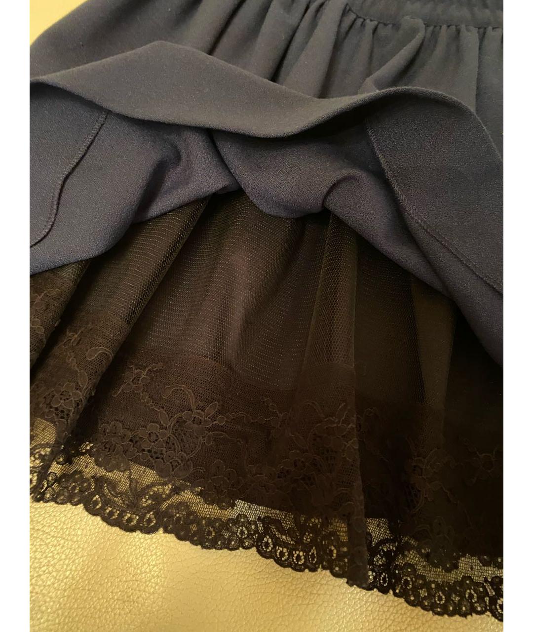 RED VALENTINO Темно-синяя юбка мини, фото 4