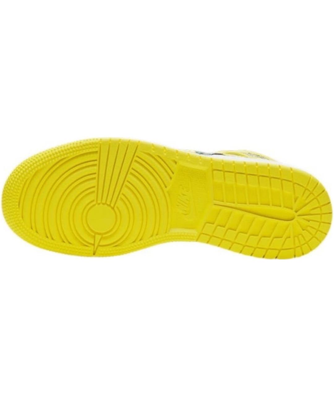 JORDAN Желтые кожаные кроссовки, фото 5
