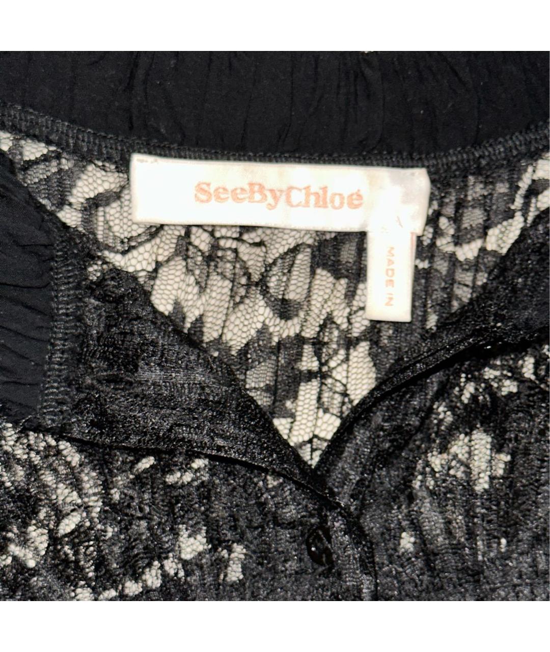 SEE BY CHLOE Черное кружевное коктейльное платье, фото 3