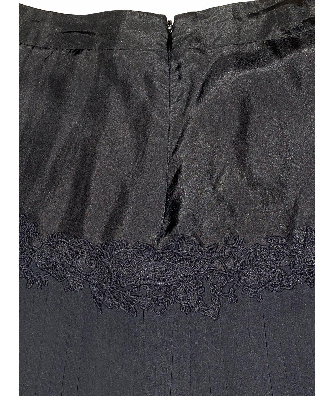 ERMANNO ERMANNO Черная шелковая юбка мини, фото 2