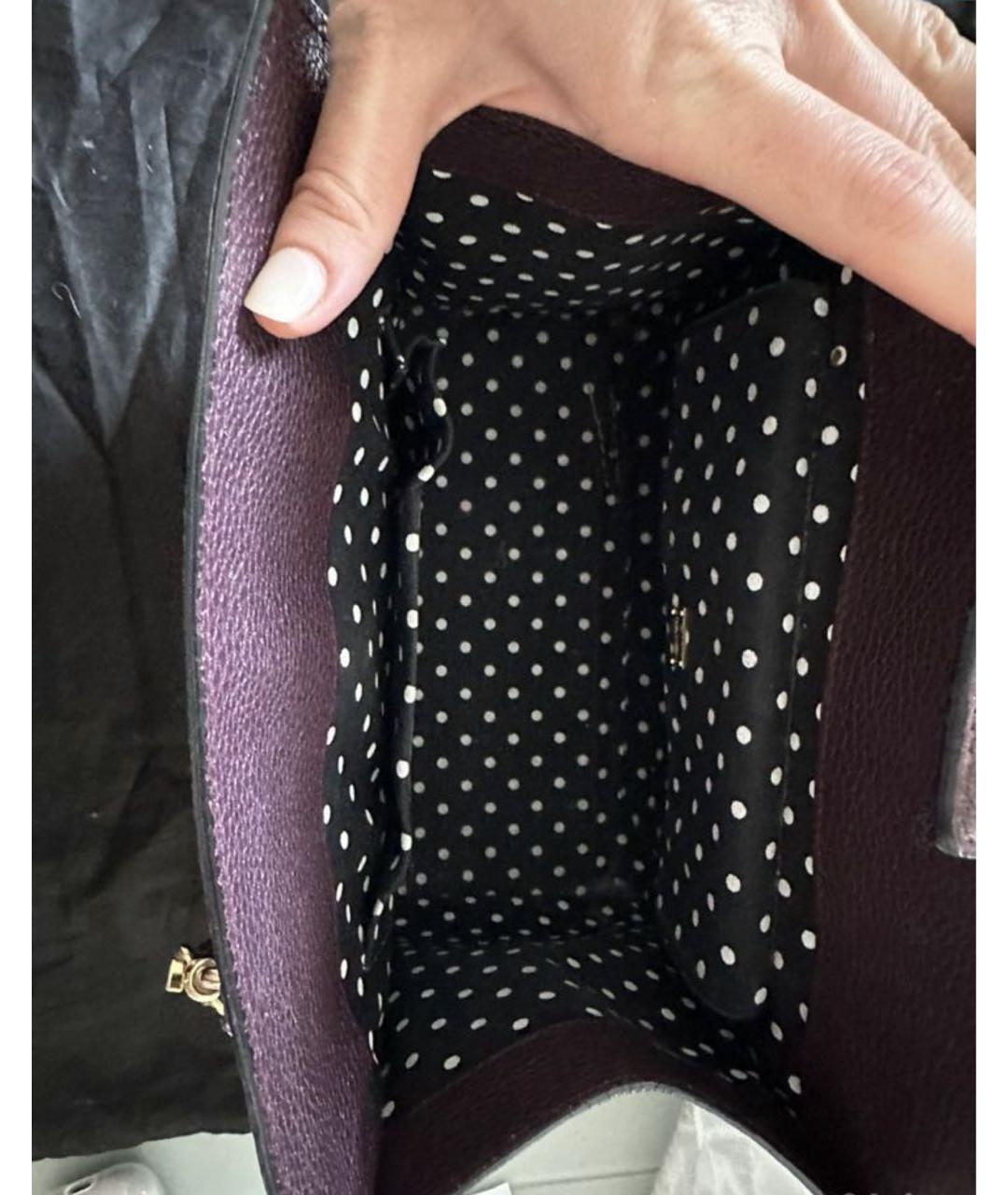 DOLCE&GABBANA Фиолетовая кожаная сумка с короткими ручками, фото 6