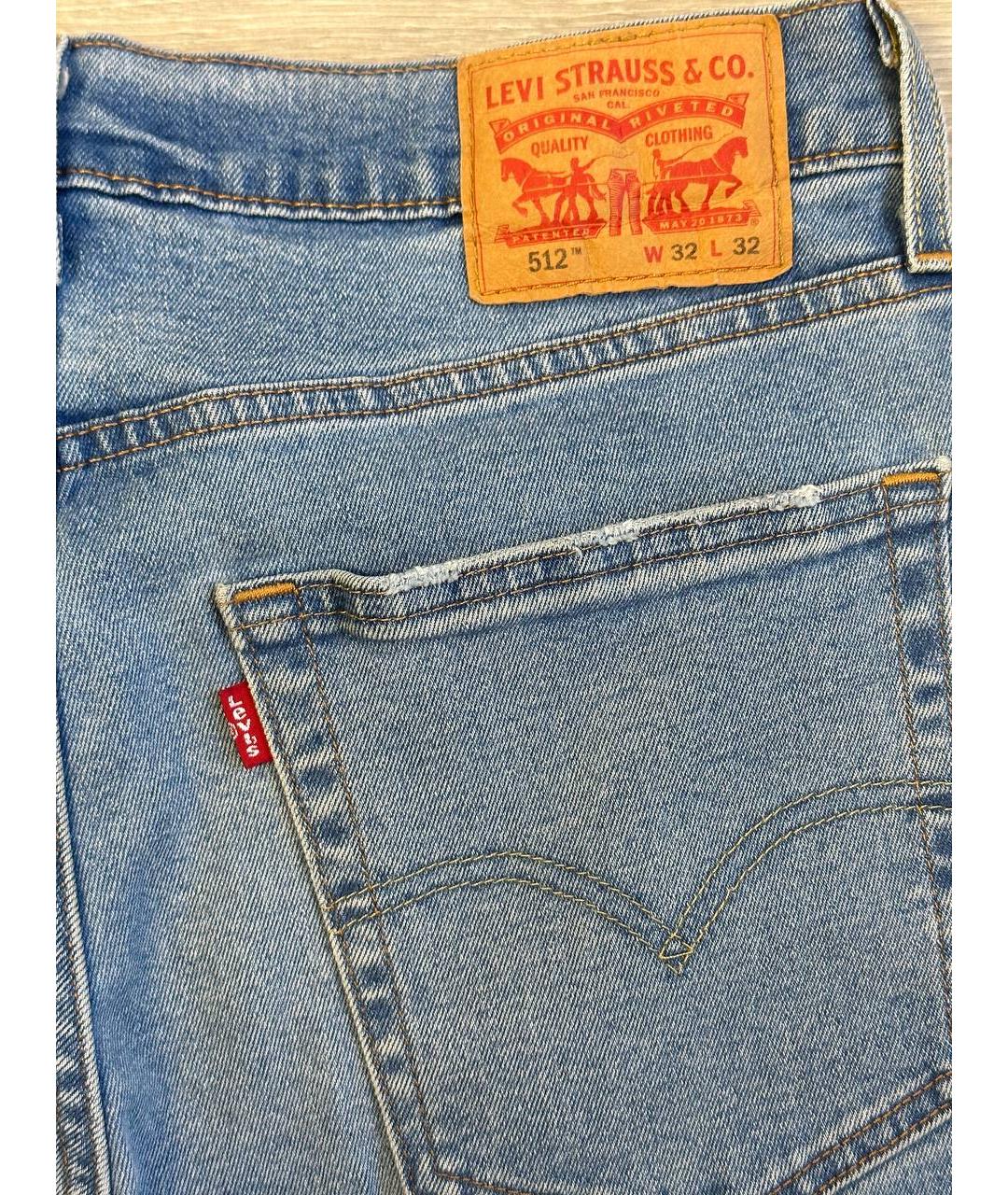 LEVI'S Голубые хлопковые джинсы скинни, фото 3