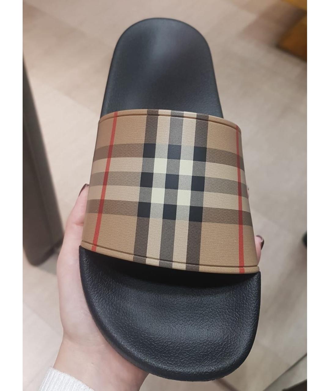 BURBERRY Коричневые шлепанцы, фото 3