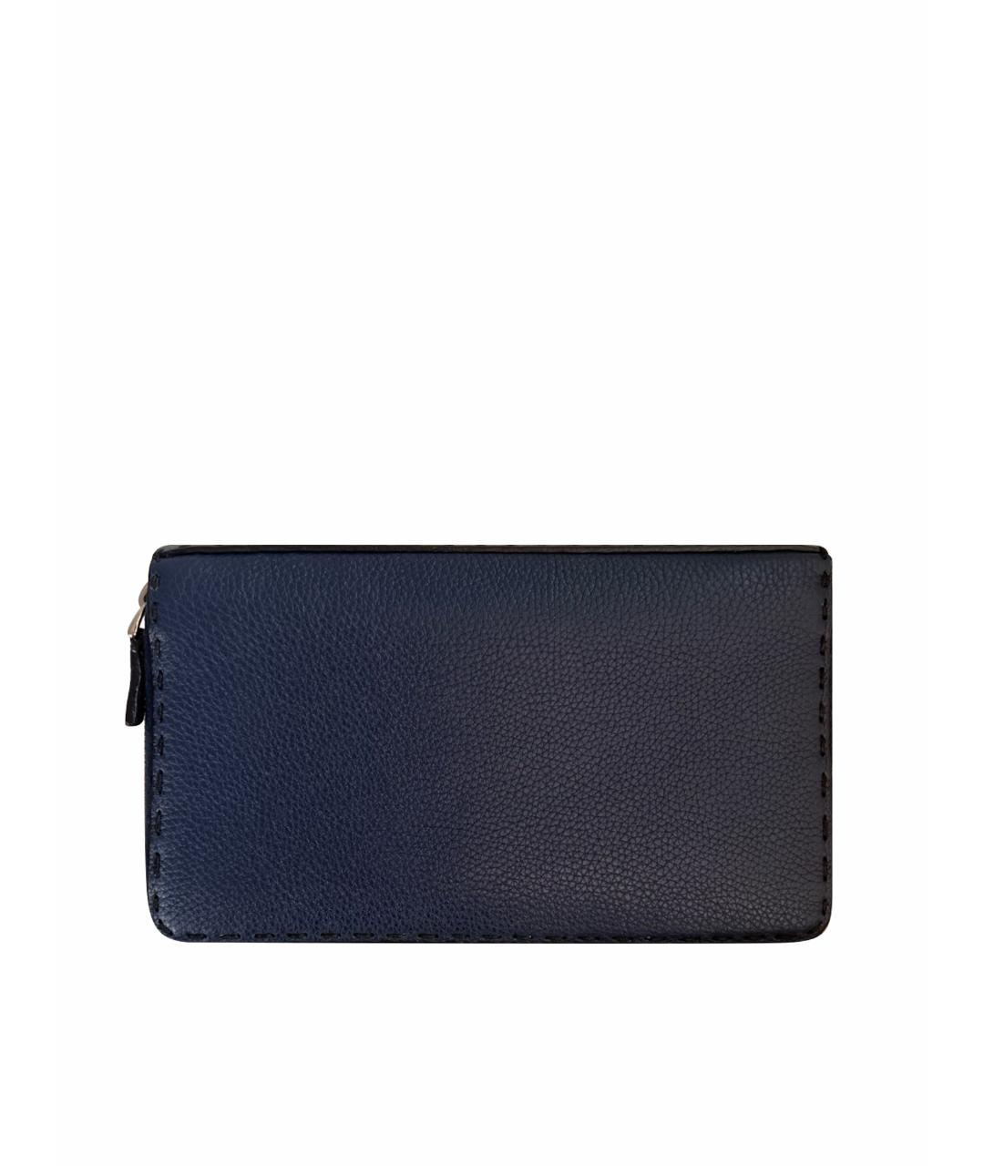 FENDI Темно-синий кожаный кошелек, фото 1