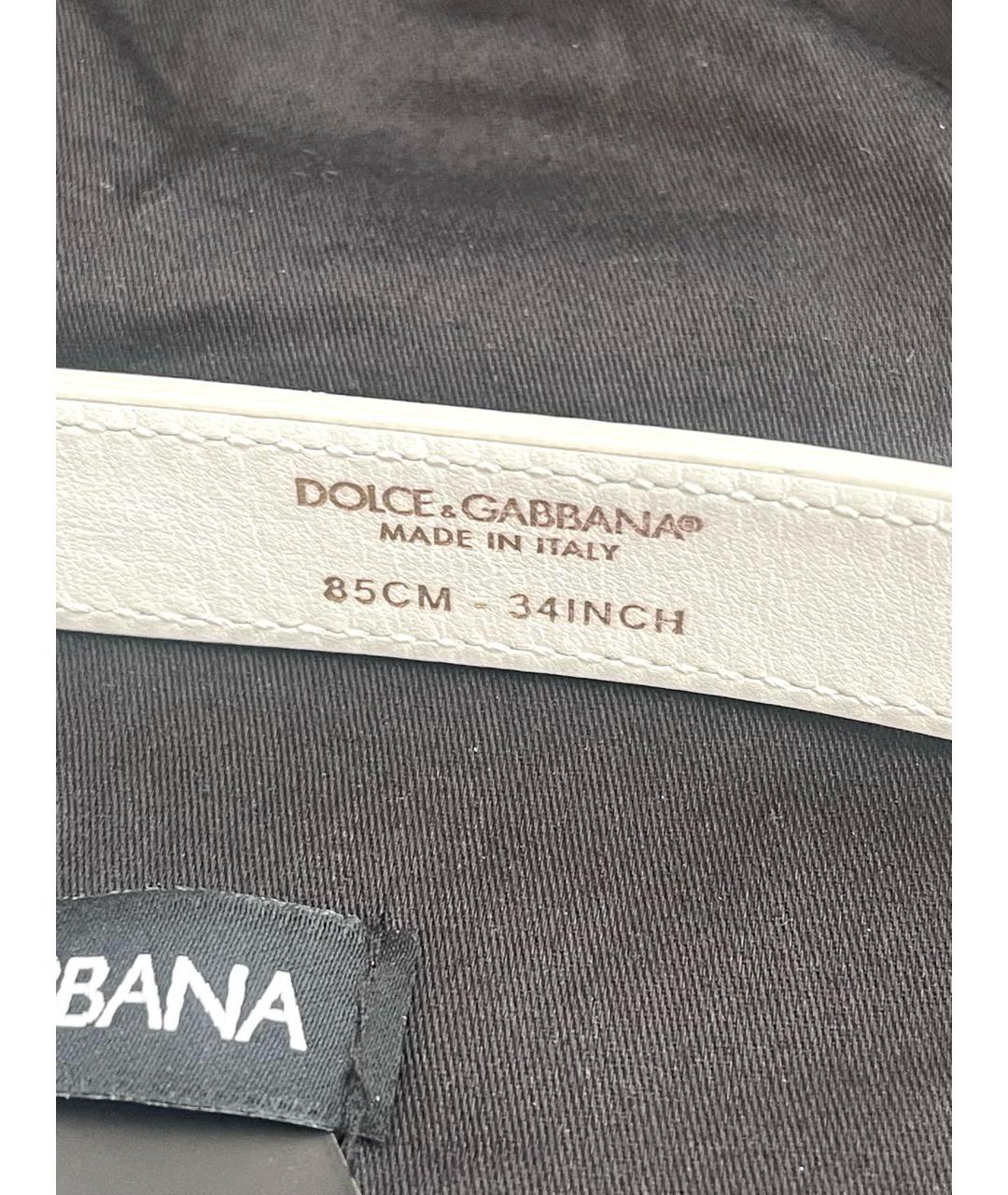 DOLCE&GABBANA Белая кожаная поясная сумка, фото 4