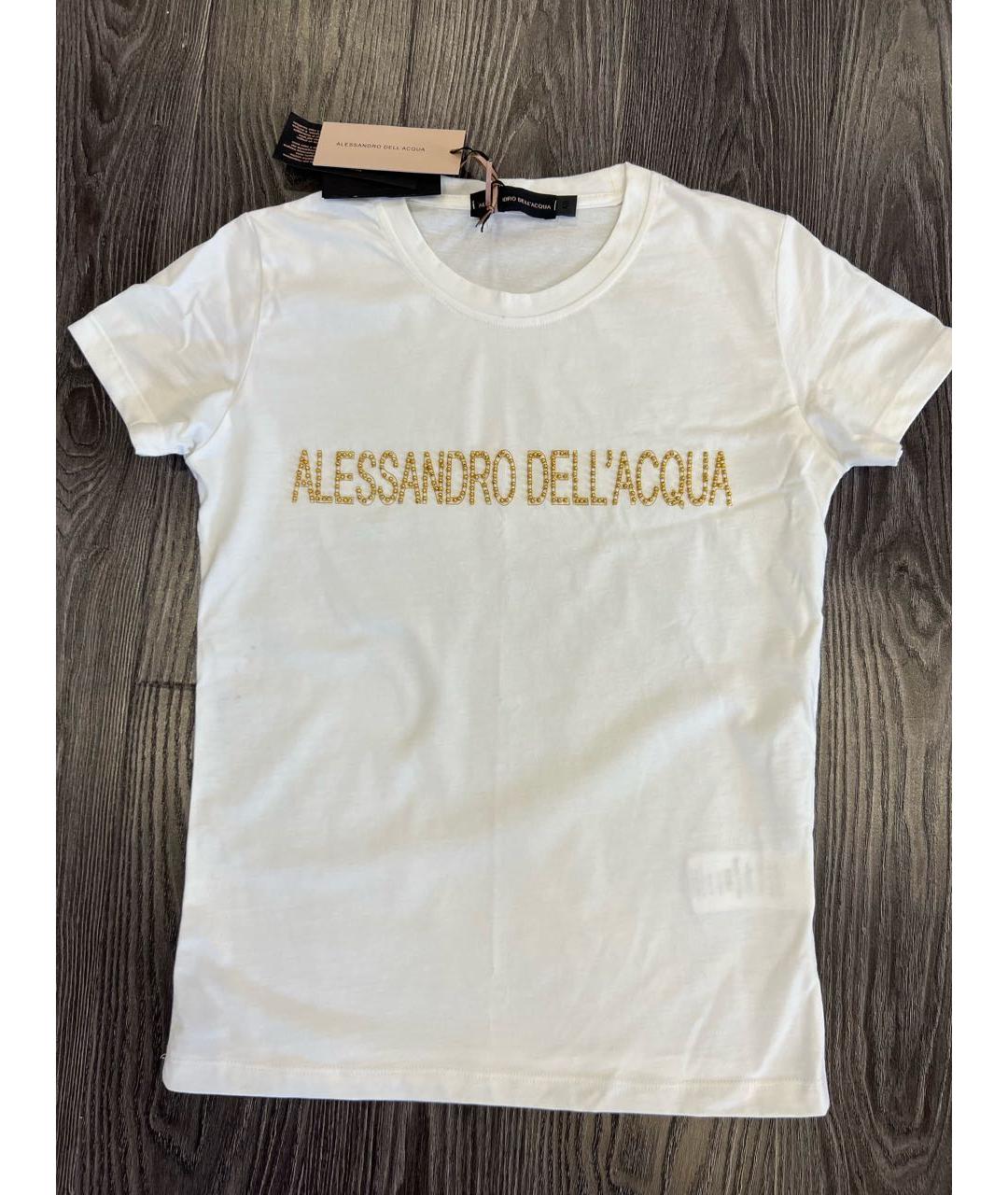 ALESSANDRO DELL'ACQUA Белая хлопковая футболка, фото 3