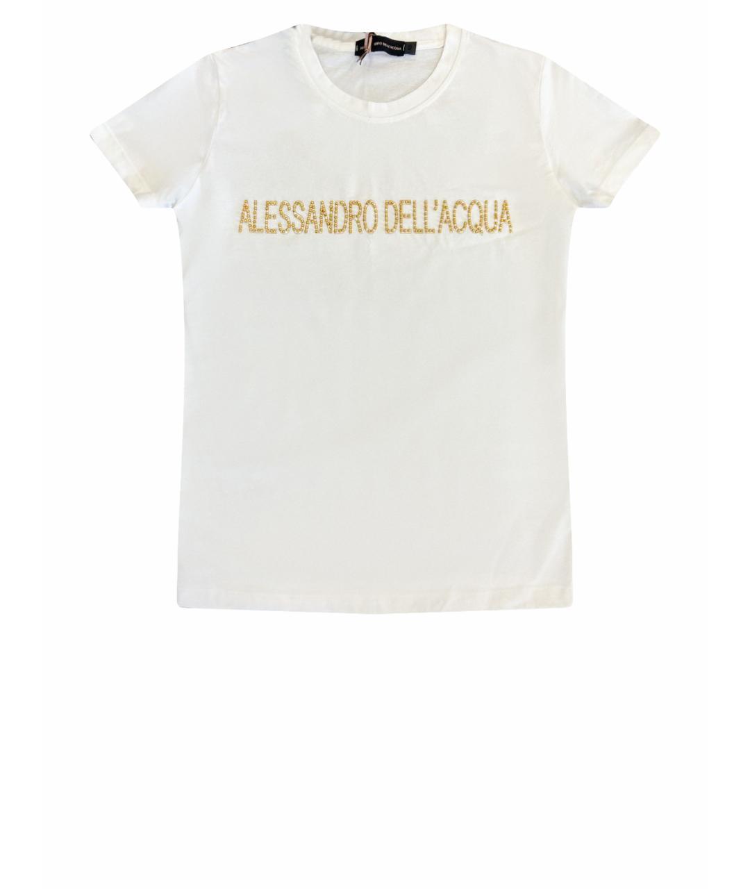 ALESSANDRO DELL'ACQUA Белая хлопковая футболка, фото 1