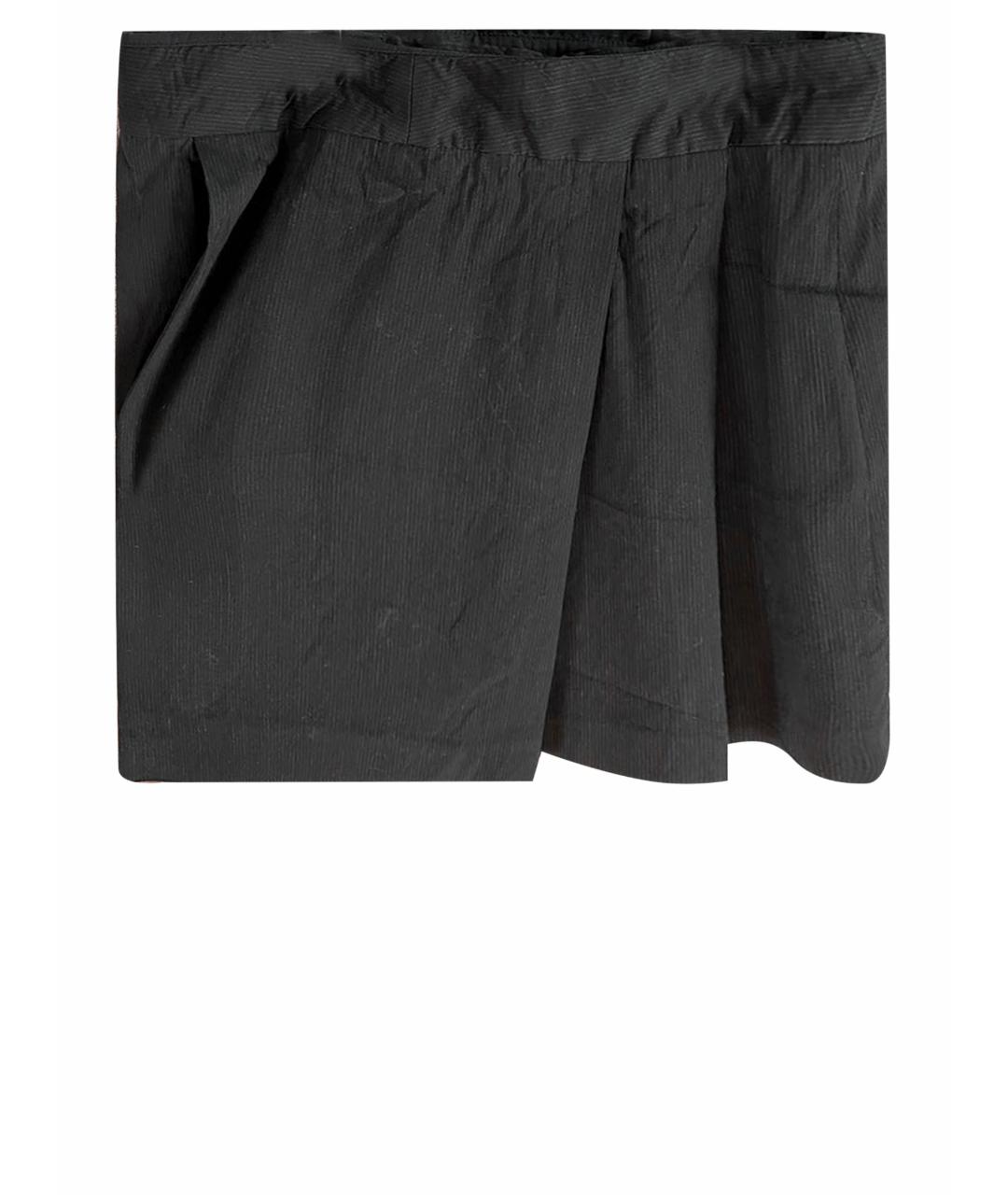 PRADA Черная хлопковая юбка мини, фото 1