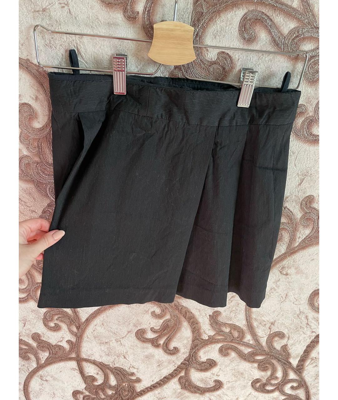 PRADA Черная хлопковая юбка мини, фото 6