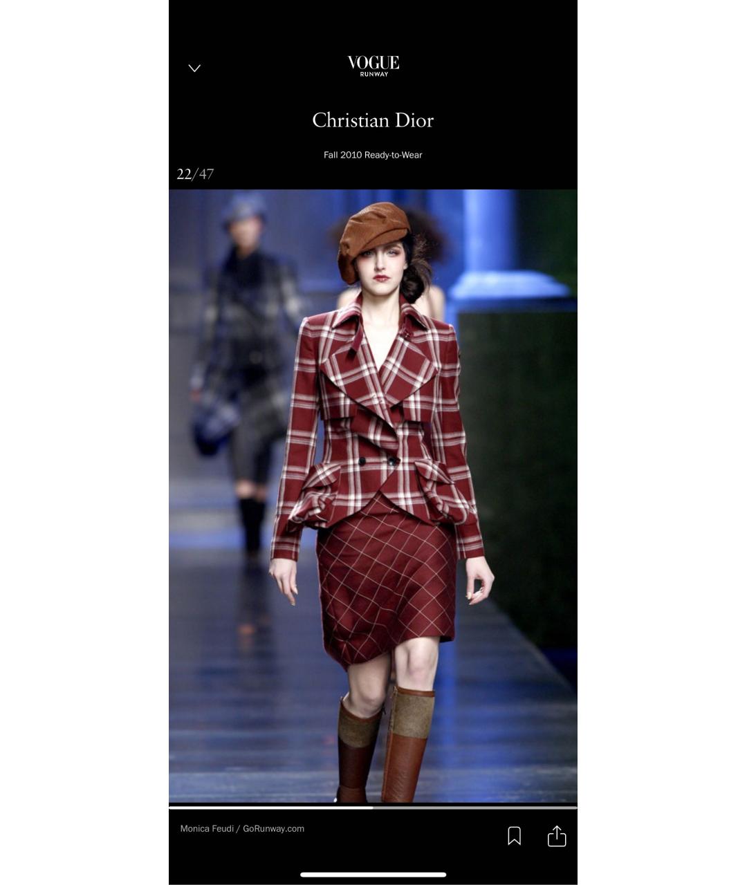 CHRISTIAN DIOR Бордовый шерстяной жакет/пиджак, фото 7