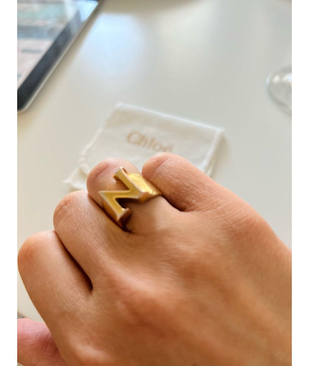 CHLOE Золотое металлическое кольцо, фото 4