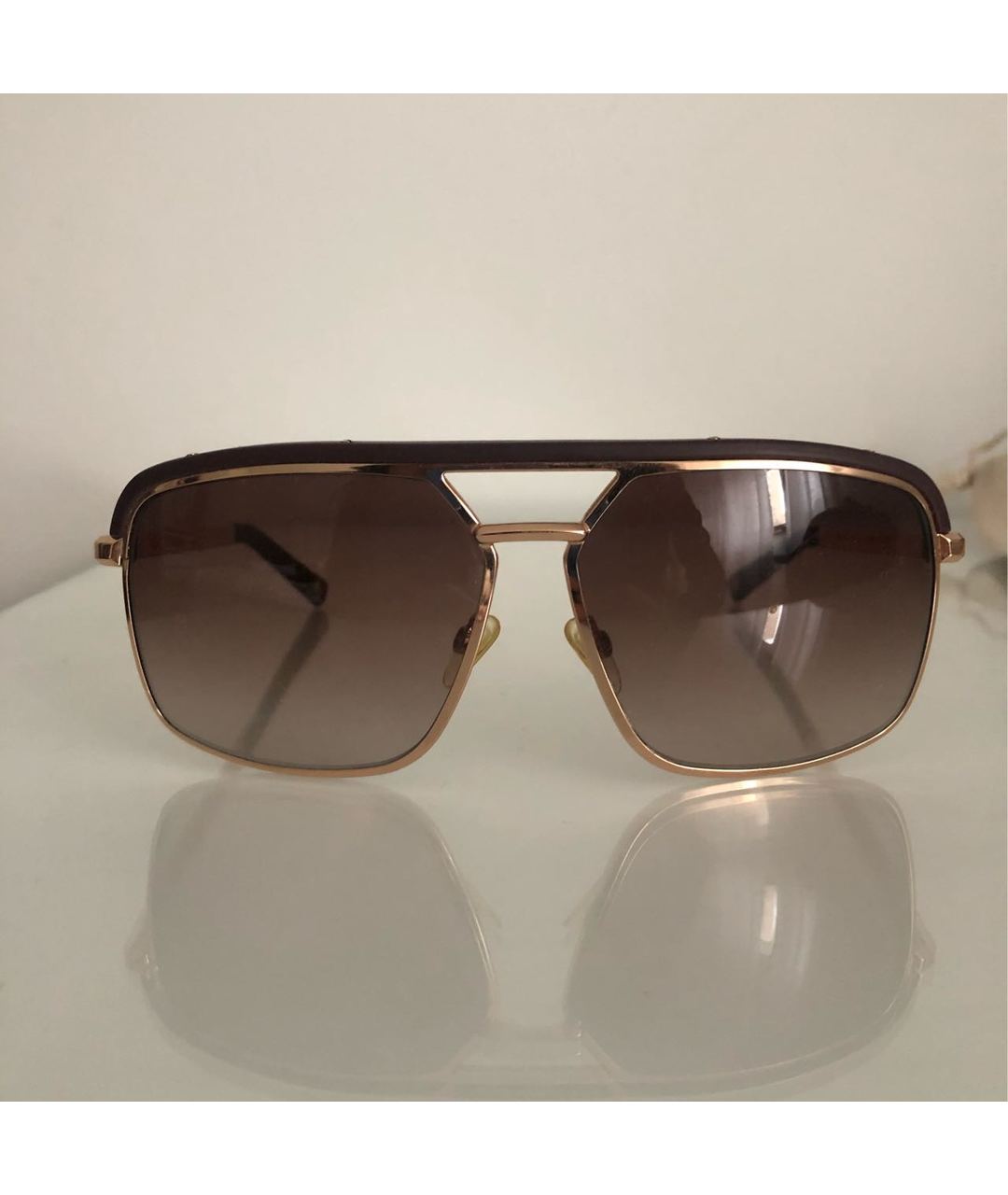 CHRISTIAN DIOR PRE-OWNED Бордовые металлические солнцезащитные очки, фото 5