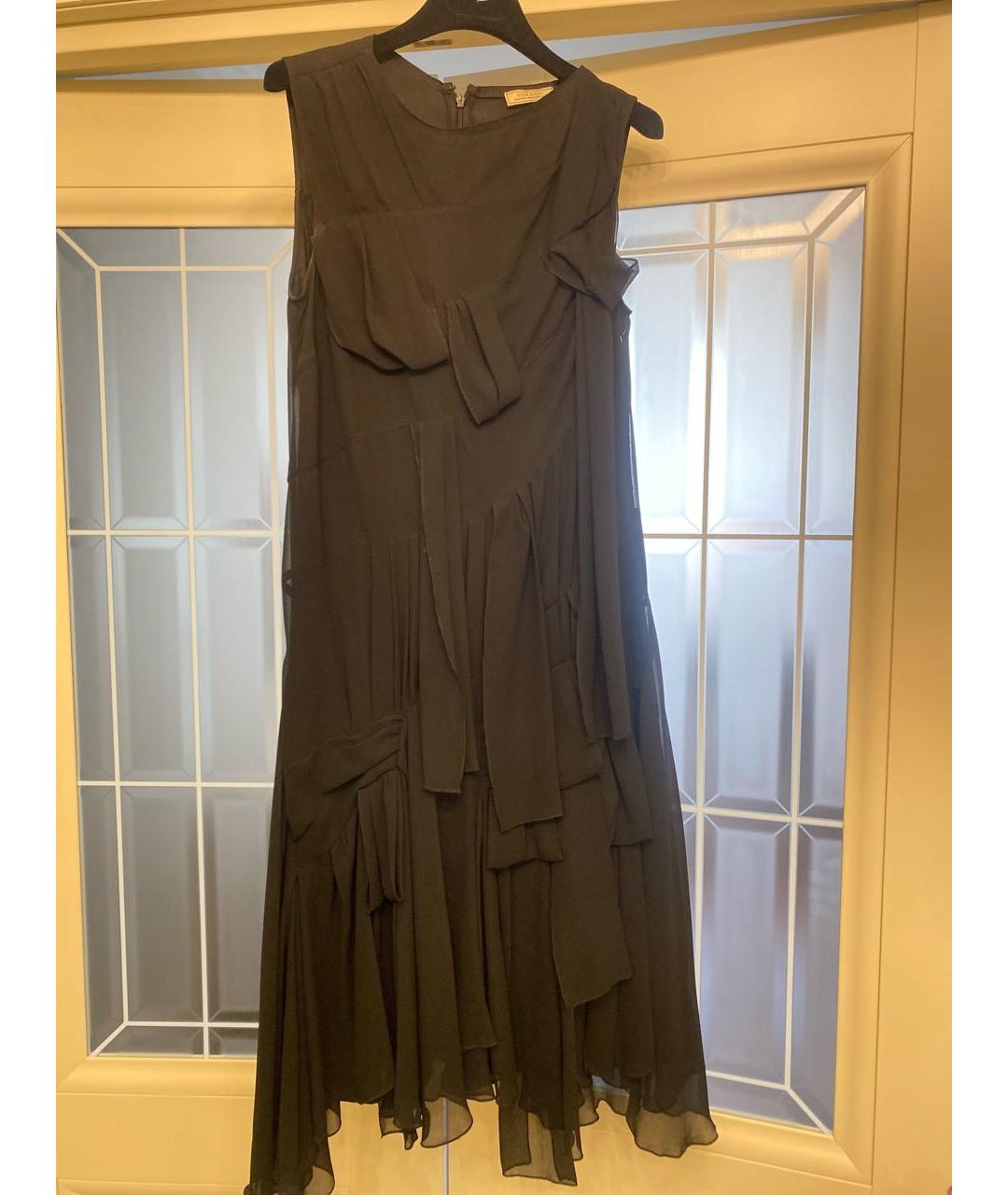 NINA RICCI Черное шелковое коктейльное платье, фото 6