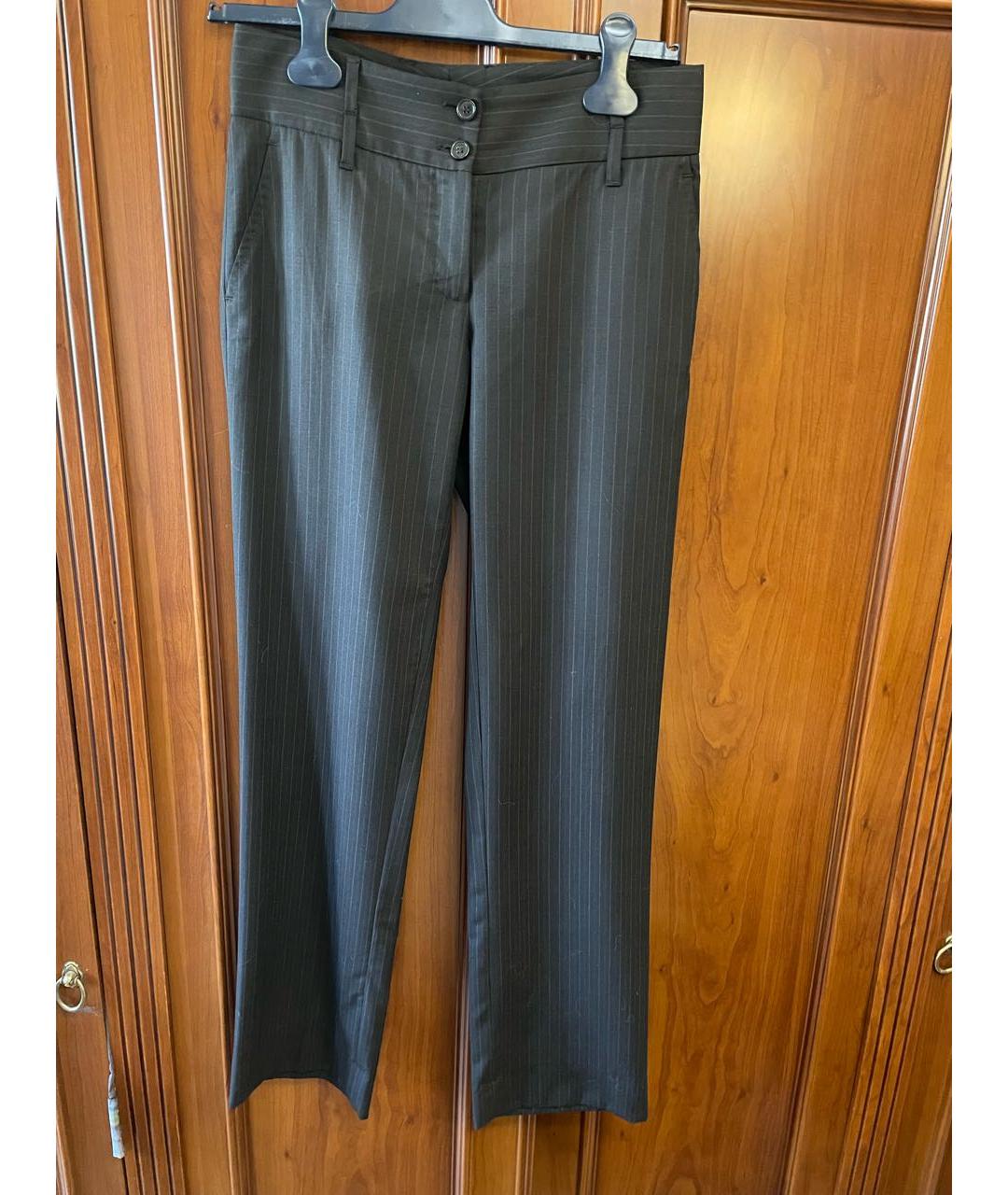 DOLCE&GABBANA Черные шерстяные прямые брюки, фото 9