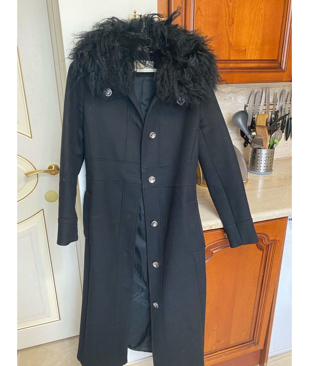 MICHAEL MICHAEL KORS Черное хлопко-эластановое пальто, фото 5