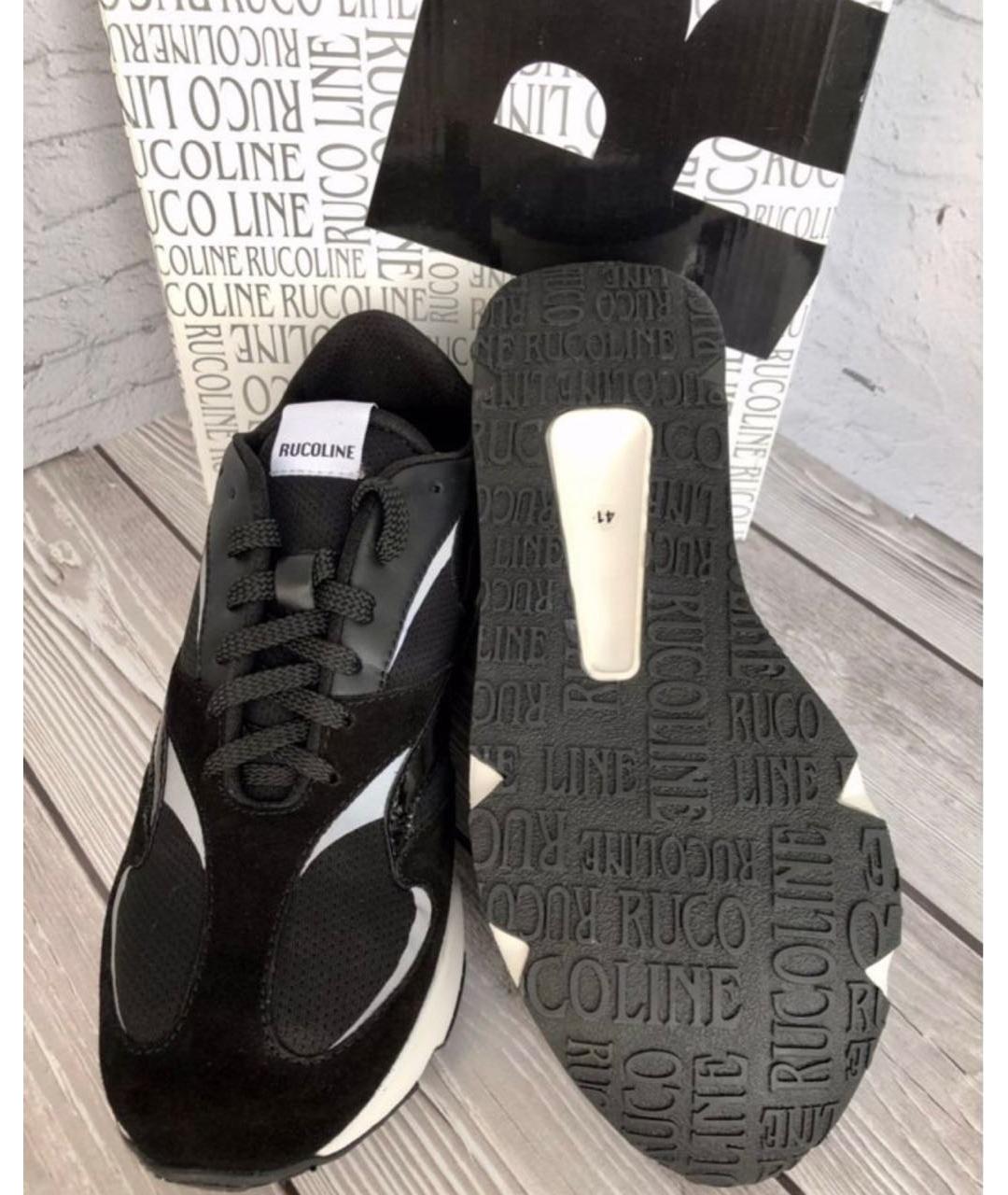 RUCOLINE Черные замшевые низкие кроссовки / кеды, фото 6