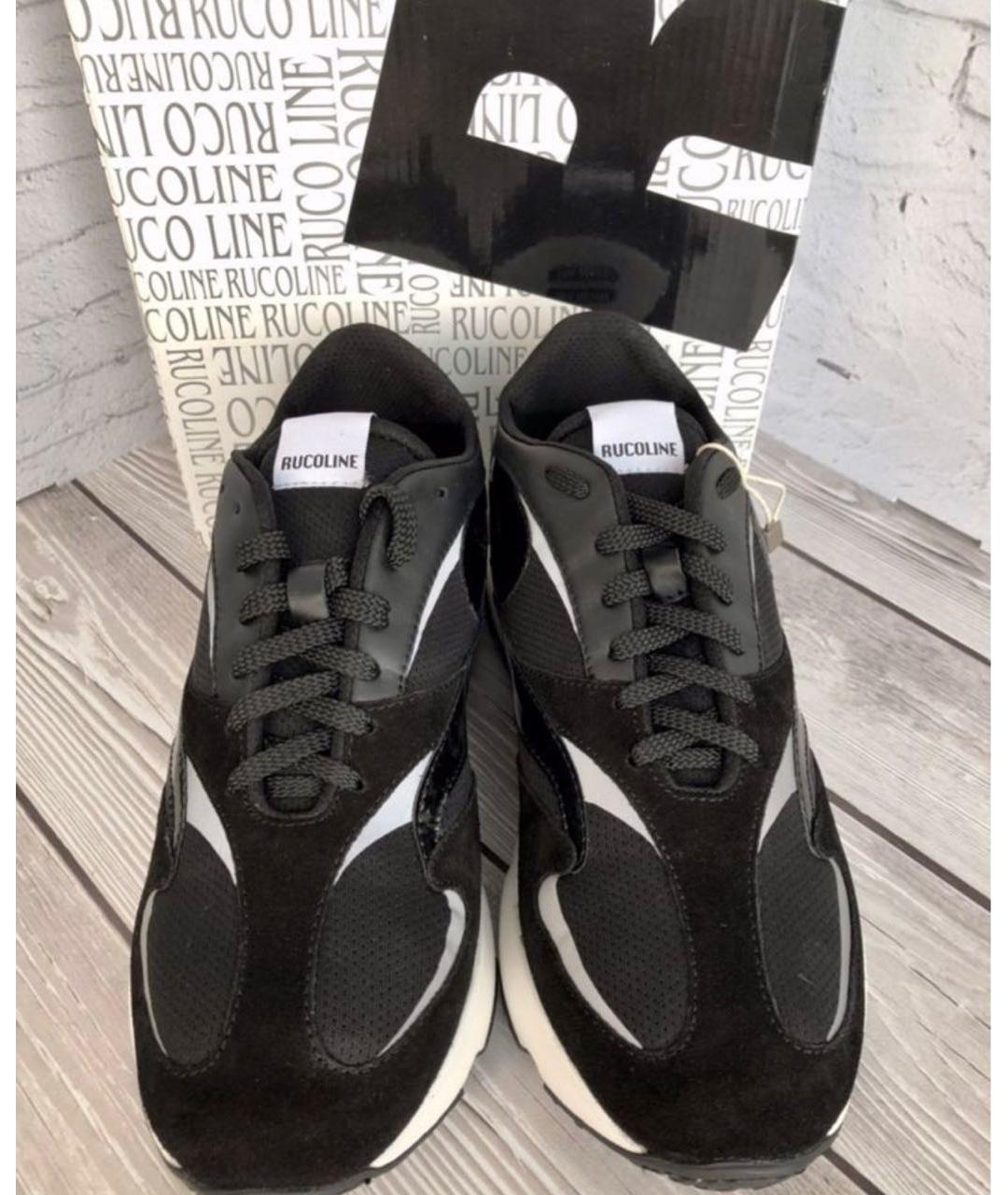 RUCOLINE Черные замшевые низкие кроссовки / кеды, фото 2