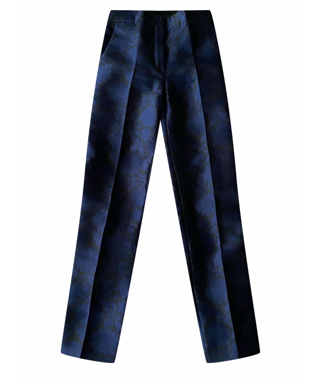LOUIS VUITTON Темно-синие полиэстеровые прямые брюки, фото 1