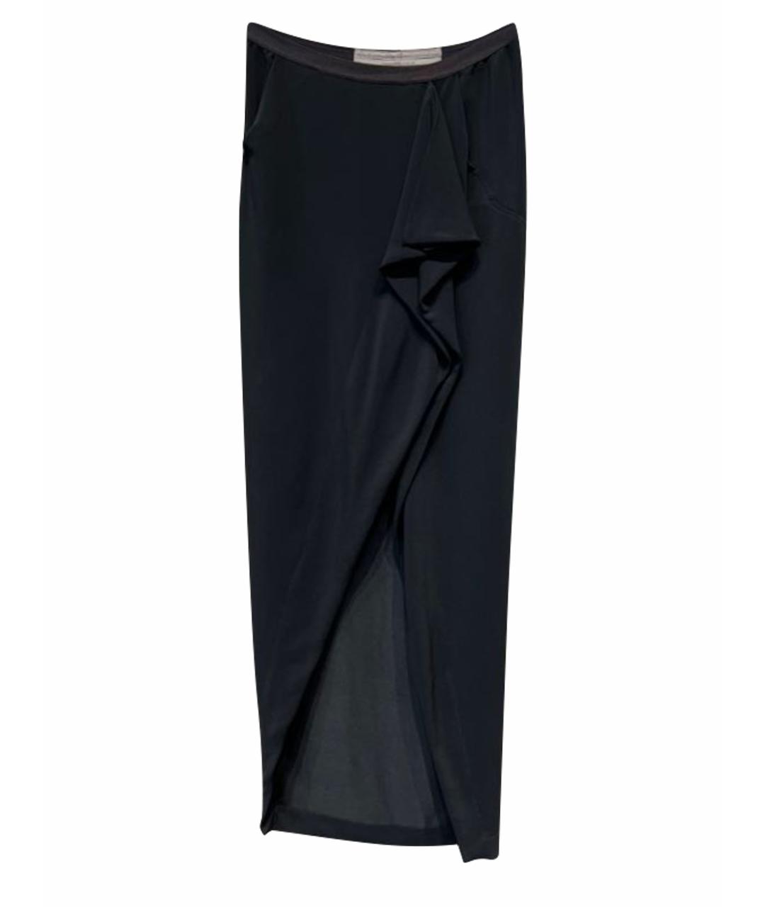 RICK OWENS Черная вискозная юбка макси, фото 1
