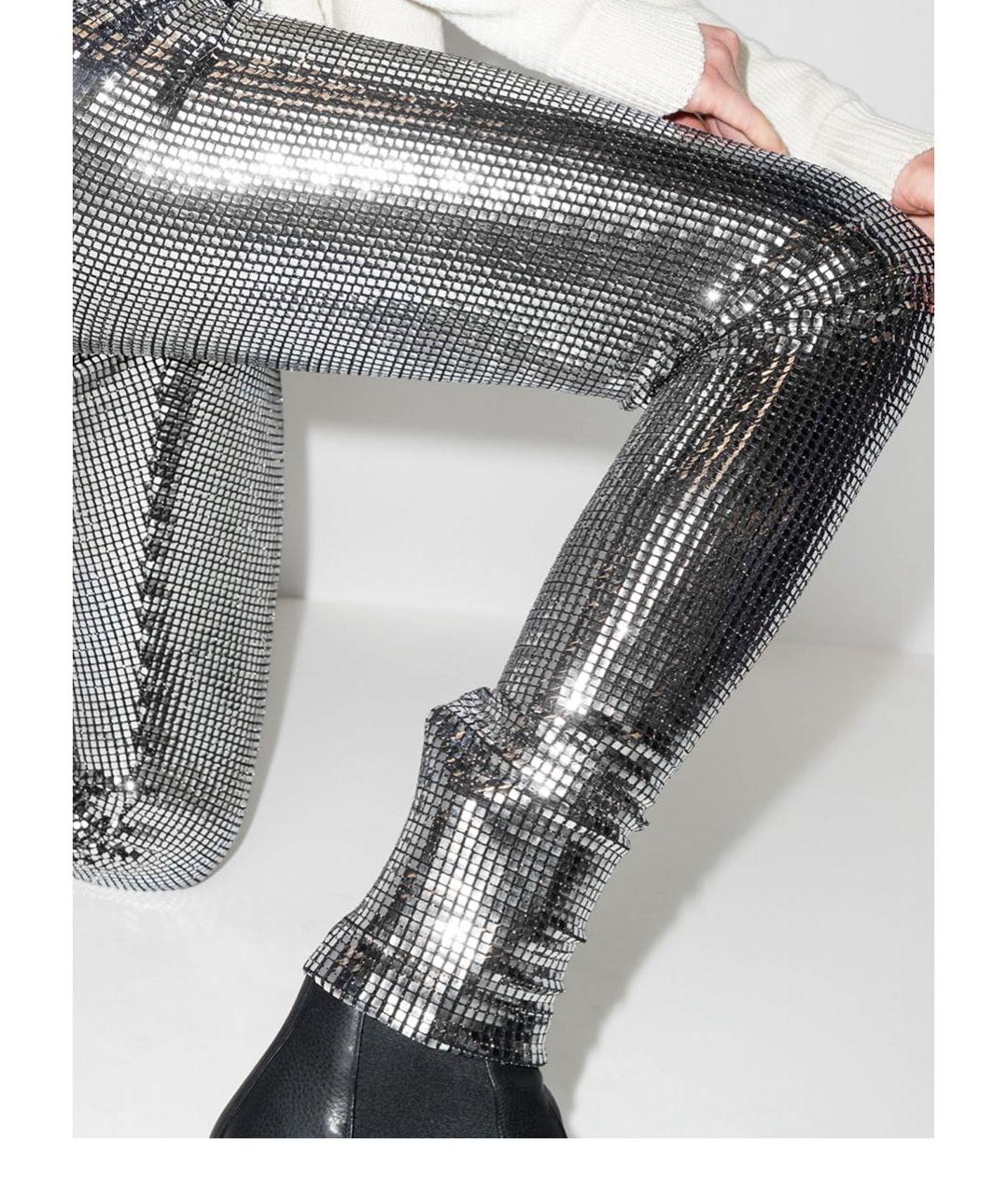 MM6 MAISON MARGIELA Серебряные полиамидовые брюки узкие, фото 6