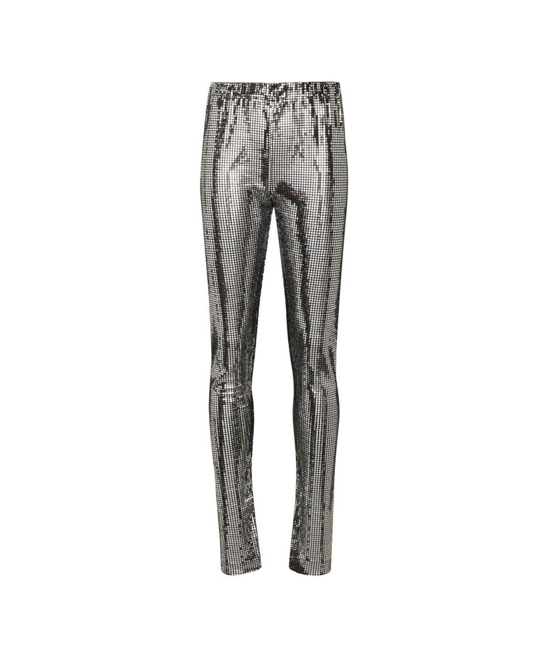 MM6 MAISON MARGIELA Серебряные полиамидовые брюки узкие, фото 7