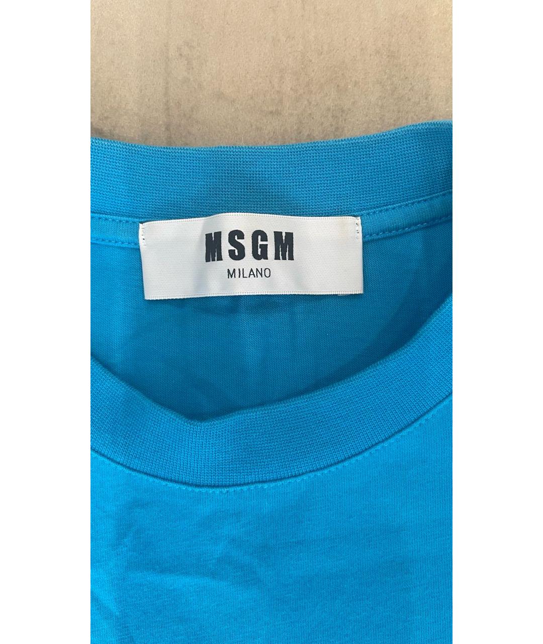 MSGM Синяя хлопковая футболка, фото 3