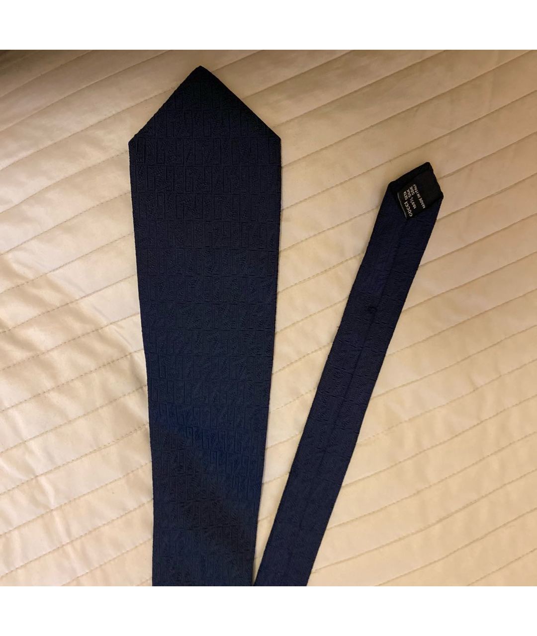 GUCCI Темно-синий шерстяной галстук, фото 2