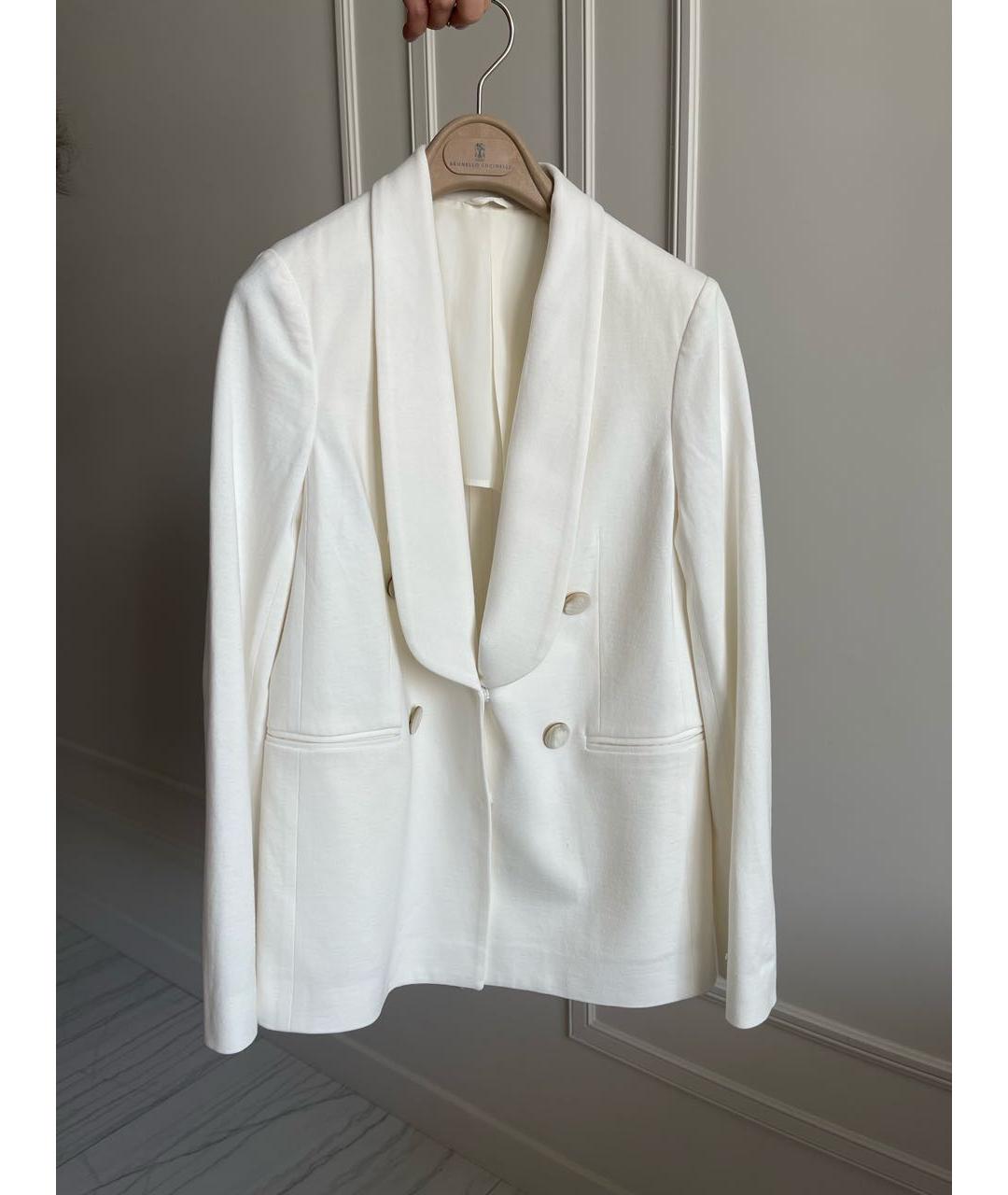 BRUNELLO CUCINELLI Белый хлопковый жакет/пиджак, фото 8