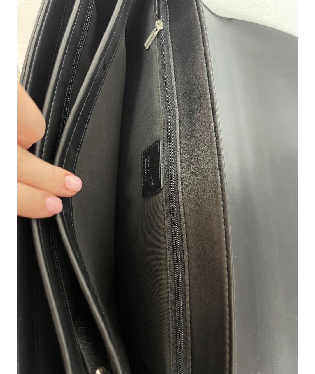 MONTBLANC Черный кожаный портфель, фото 8