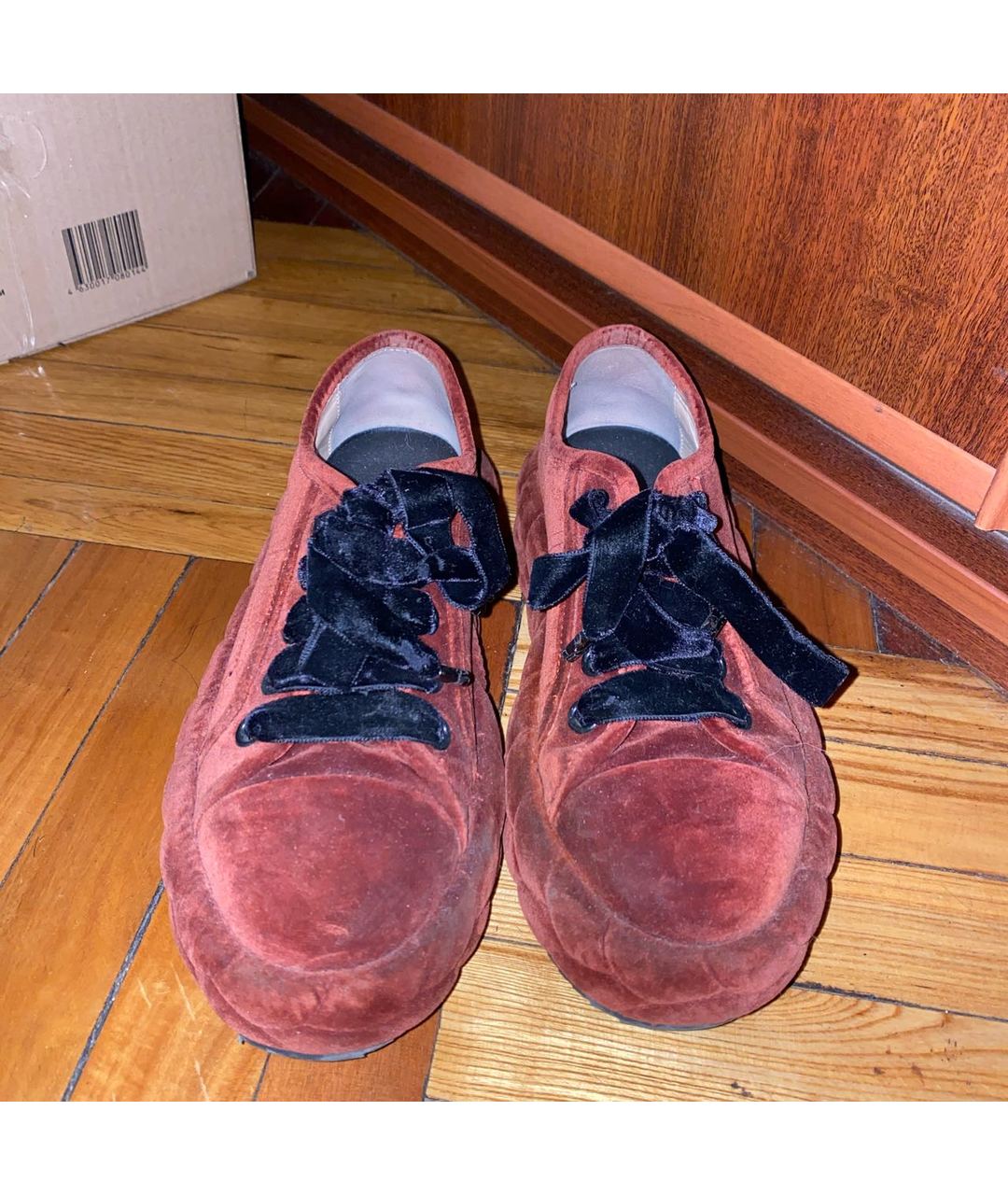 MARCO DE VINCENZO Оранжевое бархатные кроссовки, фото 2