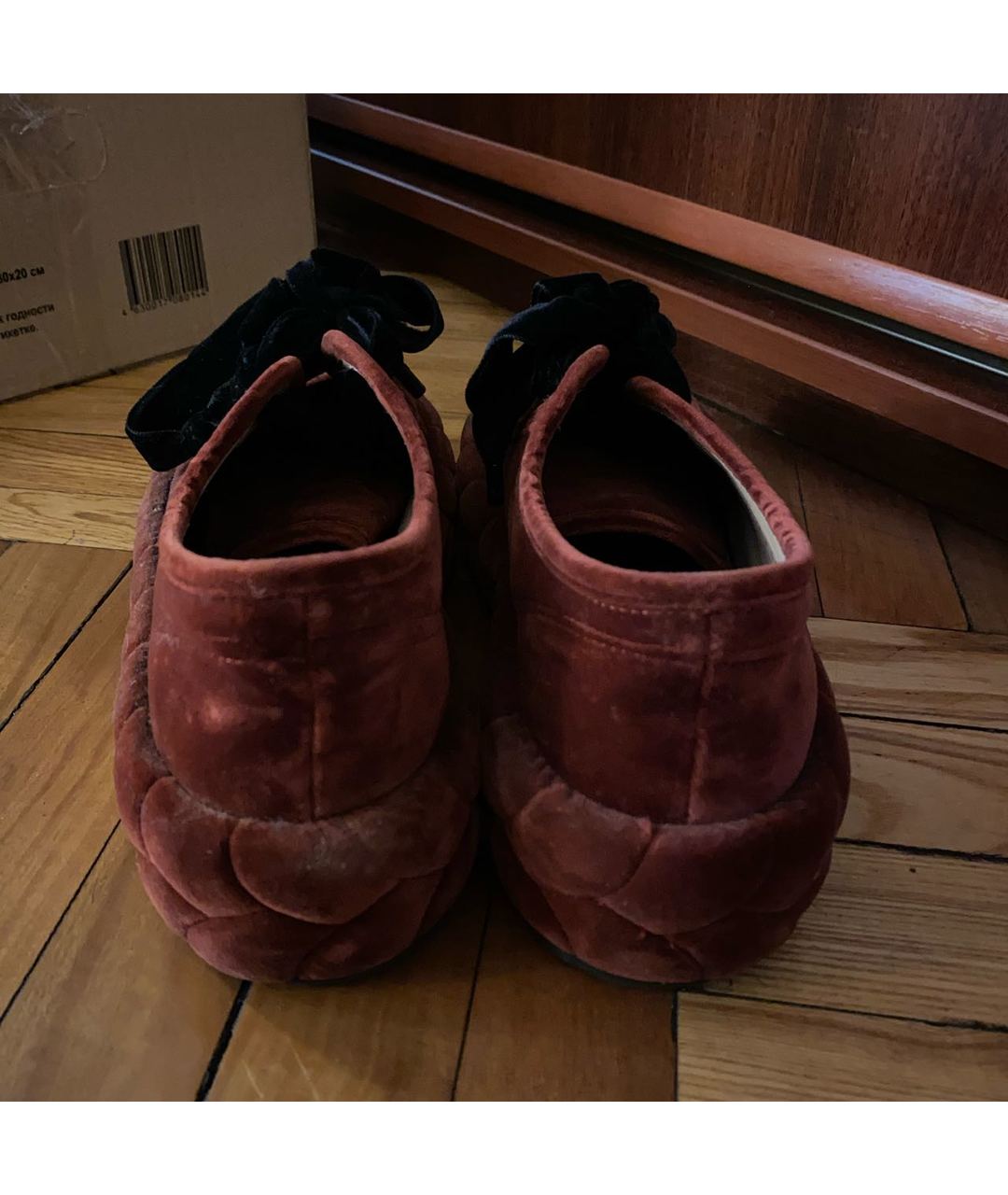 MARCO DE VINCENZO Оранжевое бархатные кроссовки, фото 4