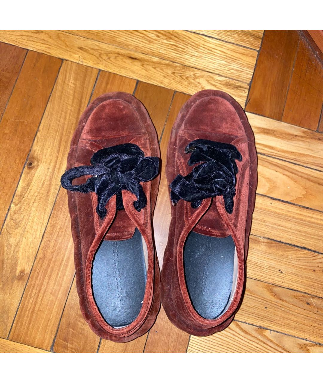 MARCO DE VINCENZO Оранжевое бархатные кроссовки, фото 3