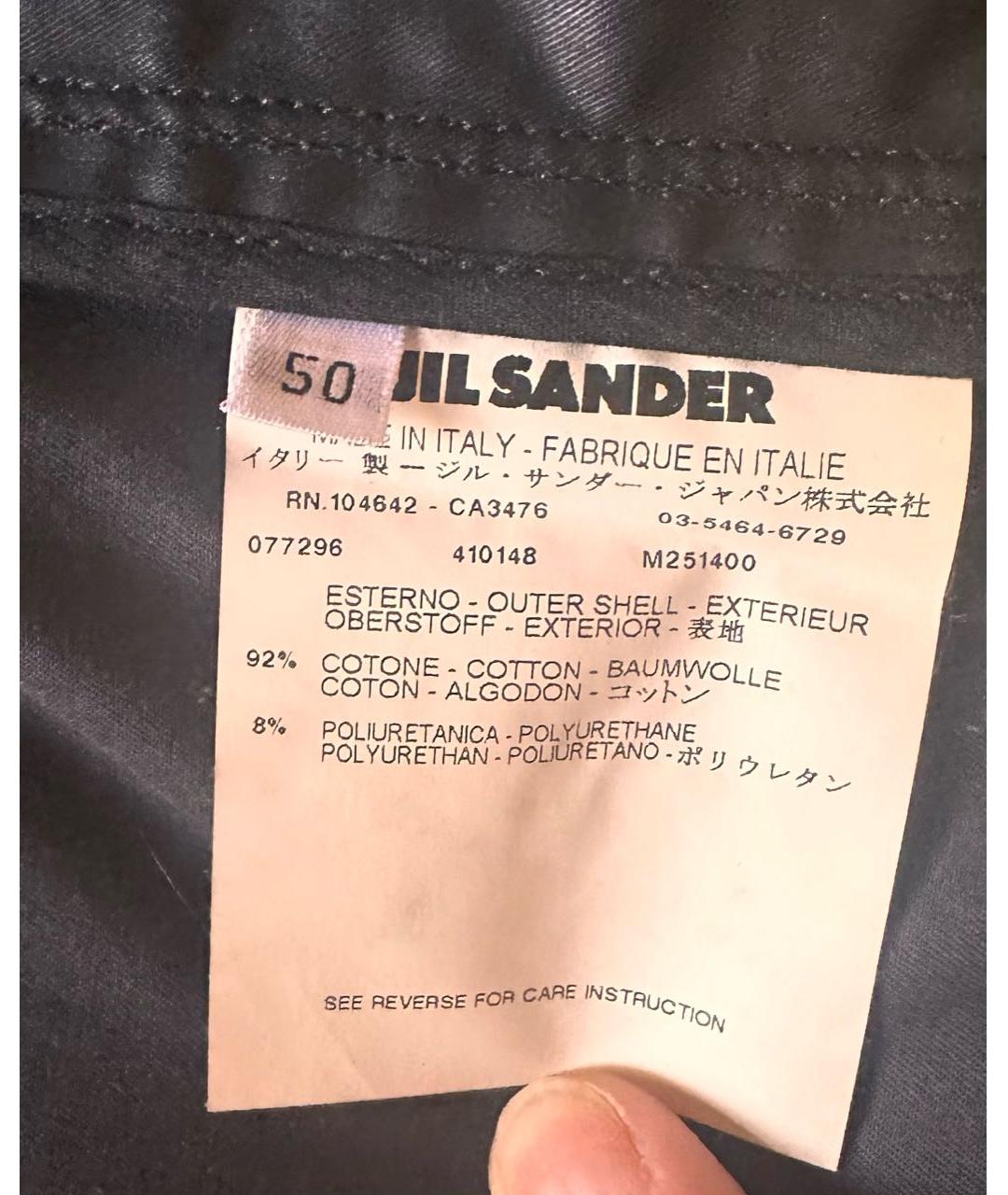 JIL SANDER Черный хлопковый пиджак, фото 5