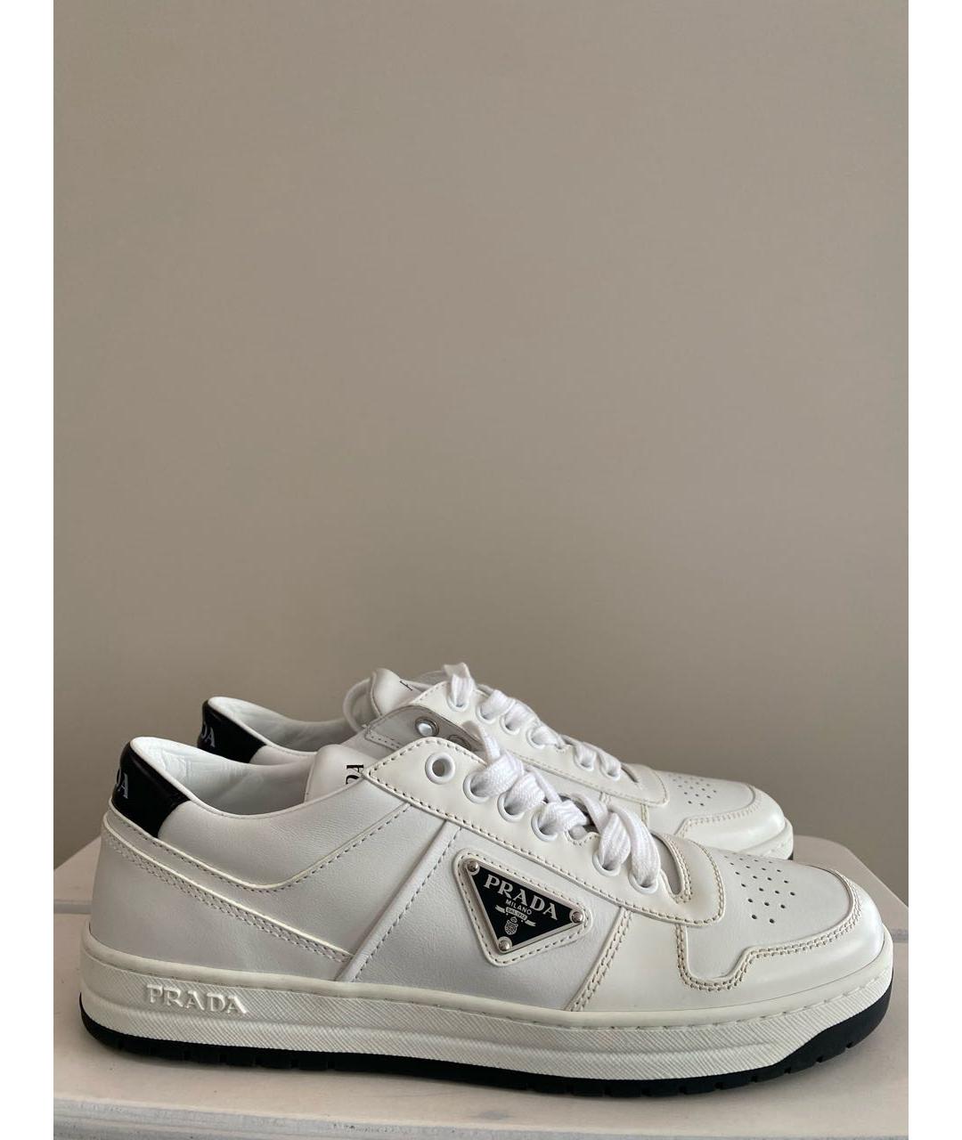 PRADA Белые кожаные кеды, фото 9