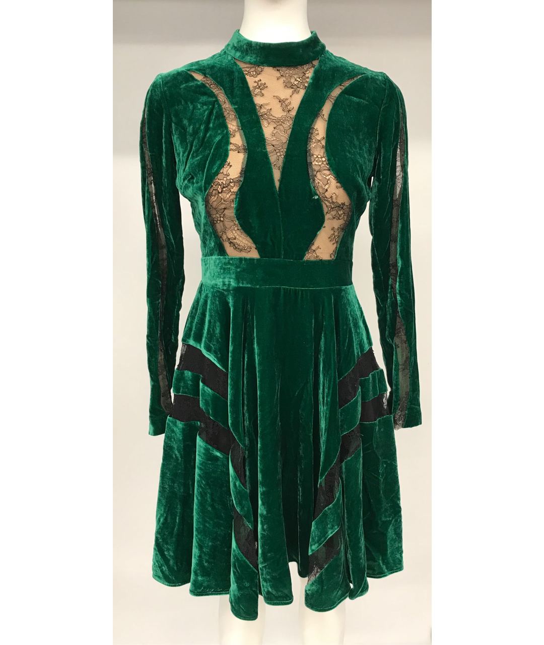 ELIE SAAB Зеленые велюровое платье, фото 7