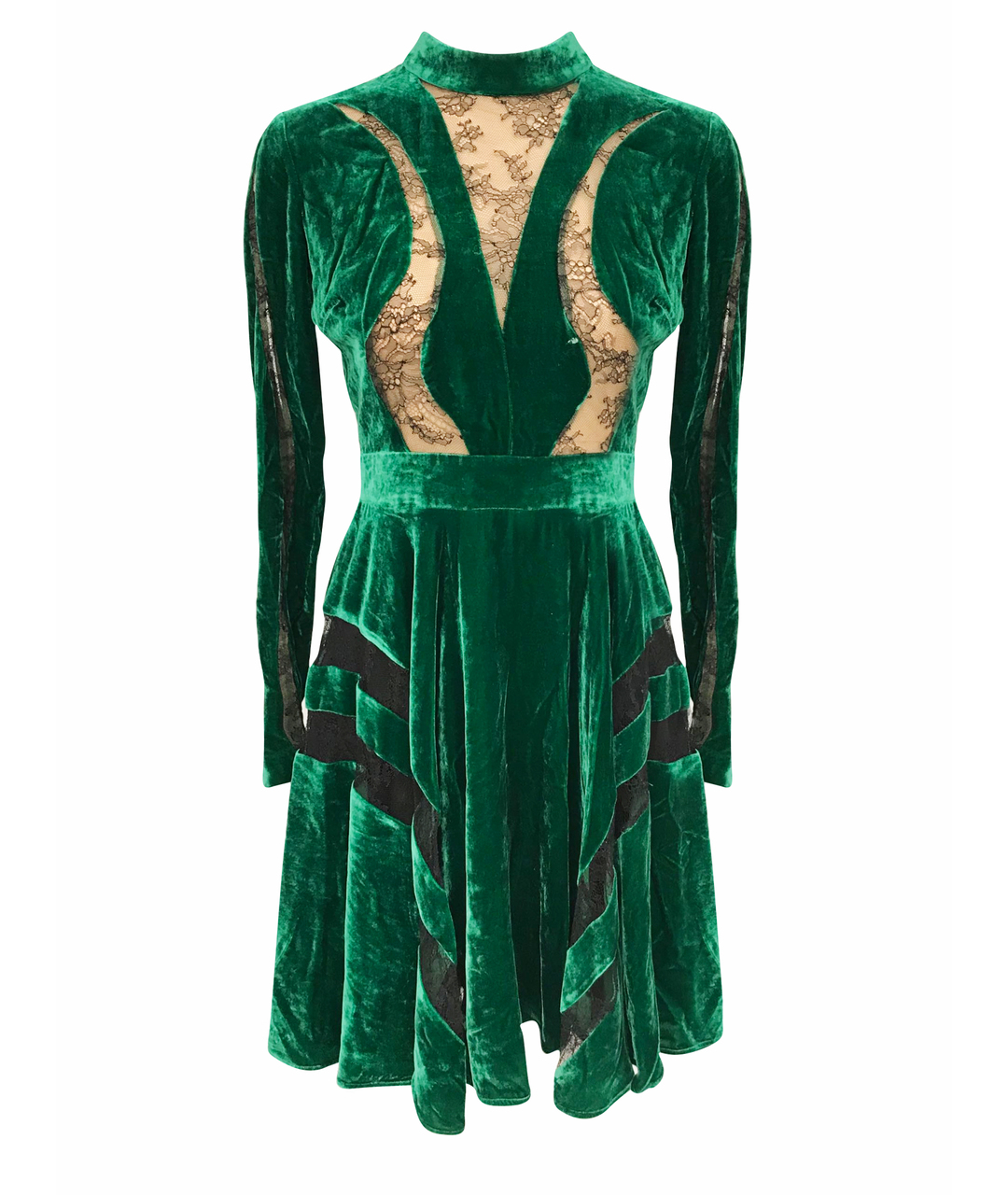 ELIE SAAB Зеленые велюровое платье, фото 1