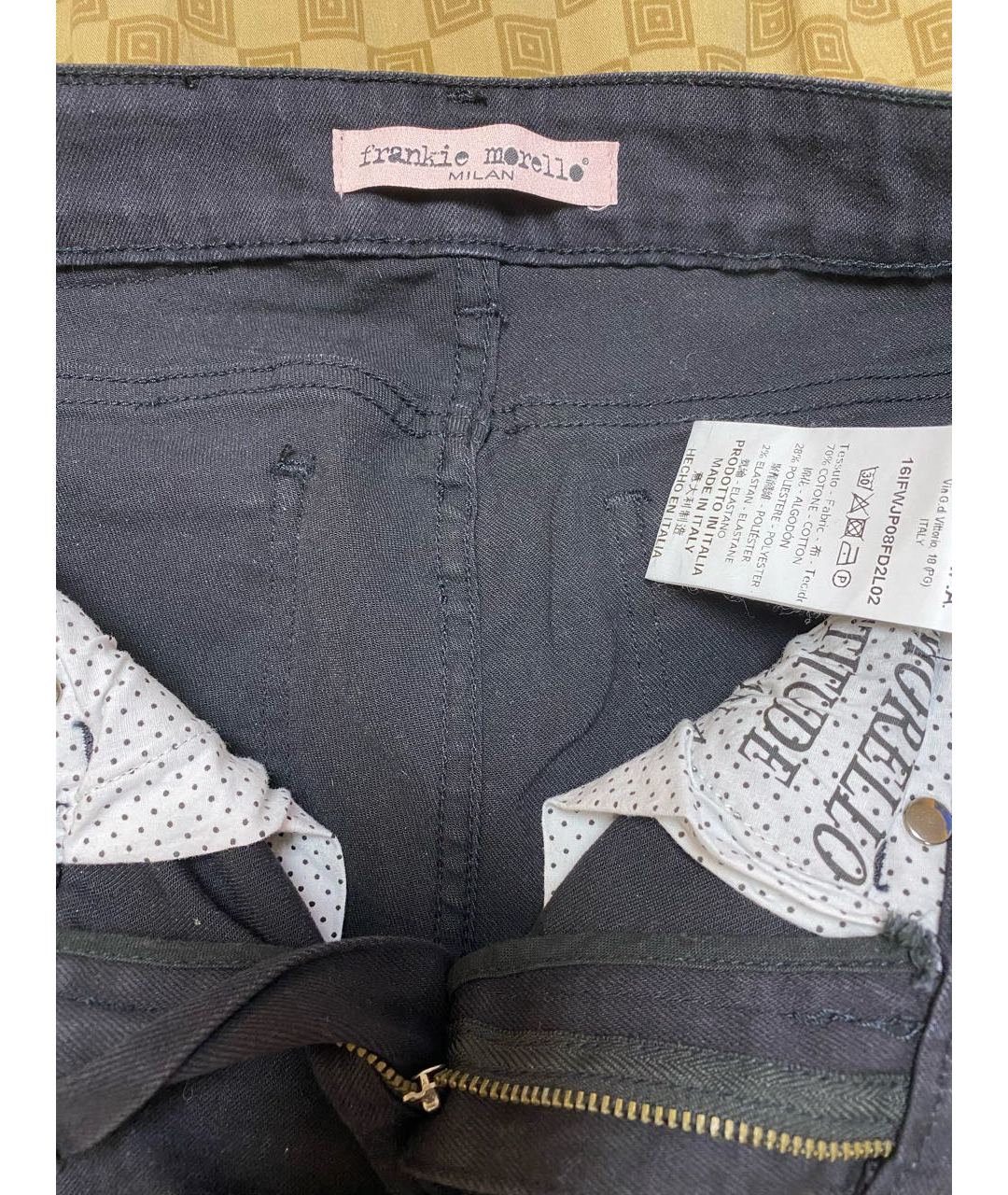 FRANKIE MORELLO Черные хлопко-эластановые джинсы слим, фото 3