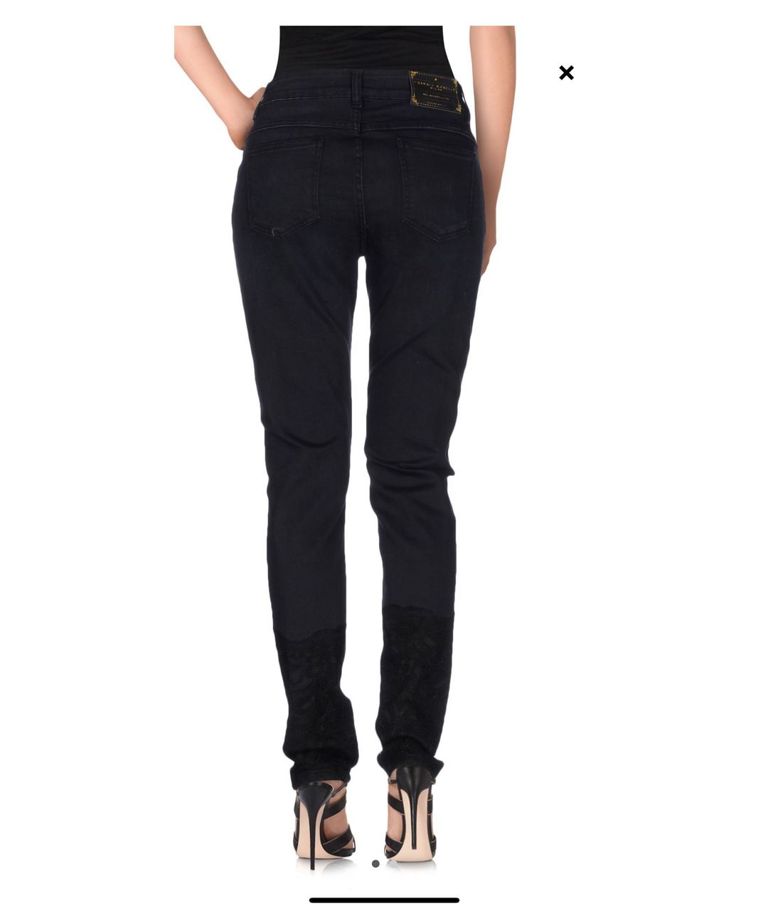 FRANKIE MORELLO Черные хлопко-эластановые джинсы слим, фото 2