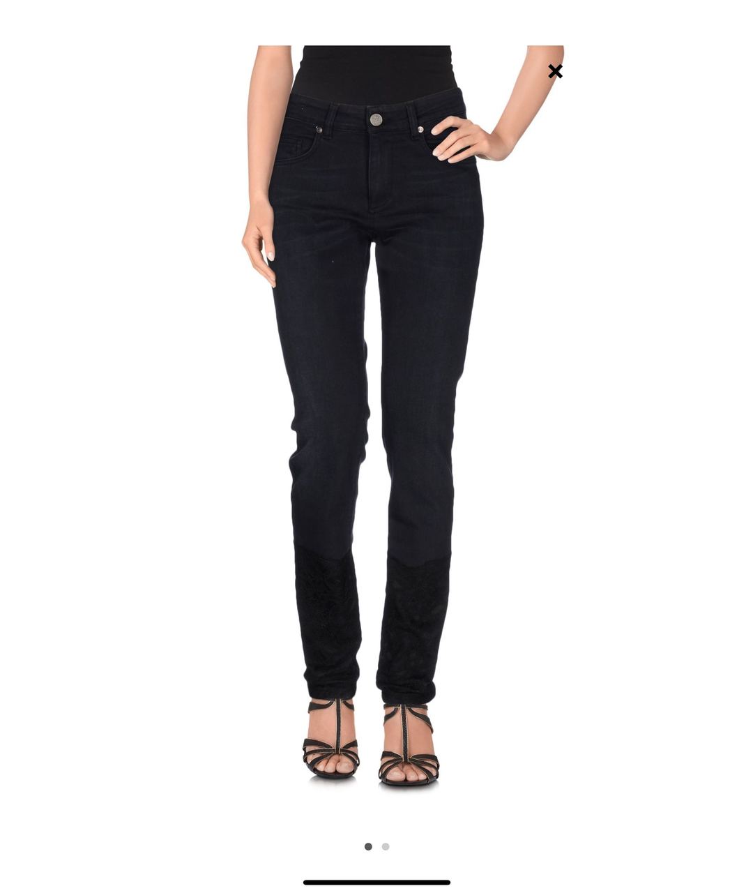 FRANKIE MORELLO Черные хлопко-эластановые джинсы слим, фото 6
