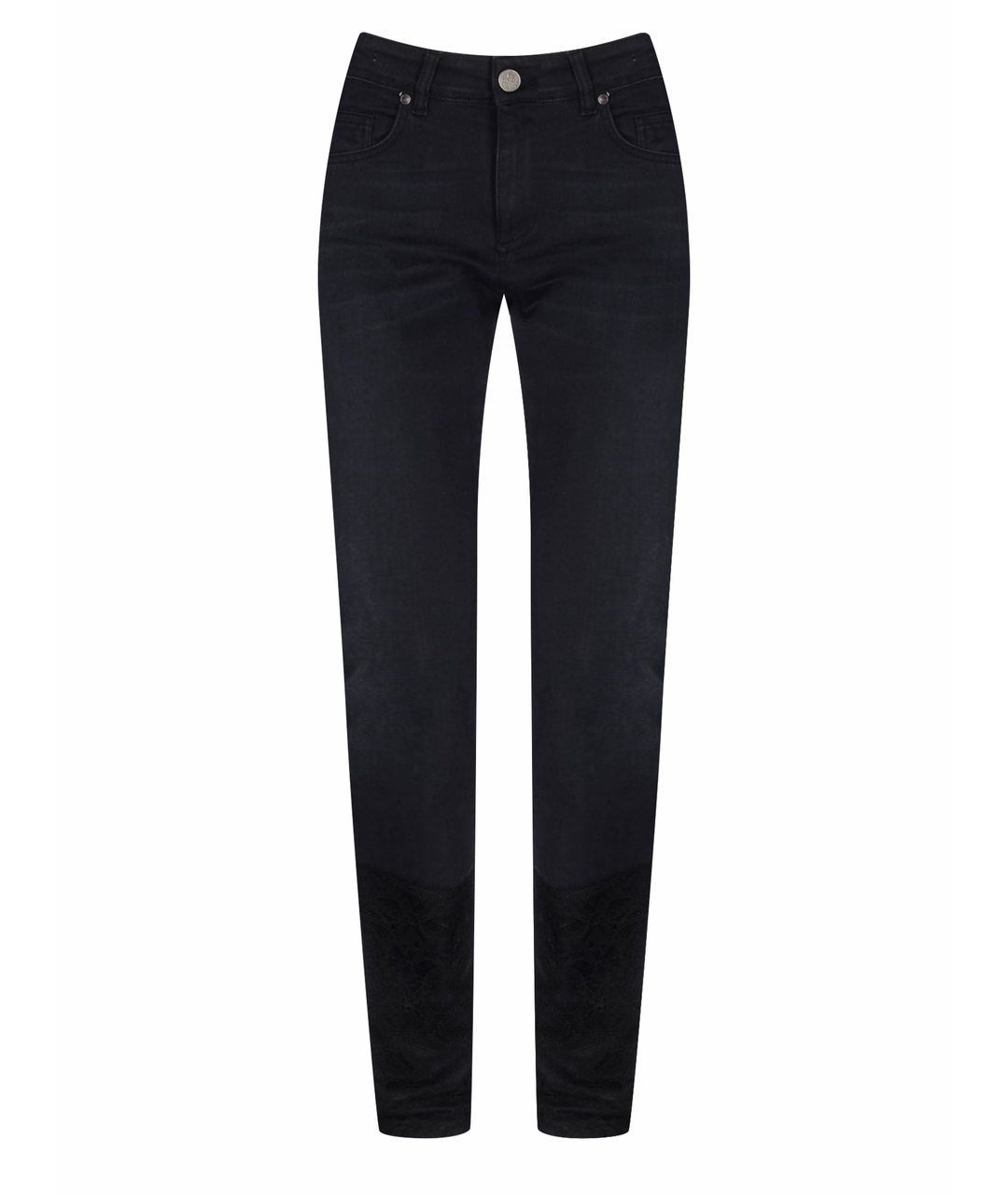 FRANKIE MORELLO Черные хлопко-эластановые джинсы слим, фото 1