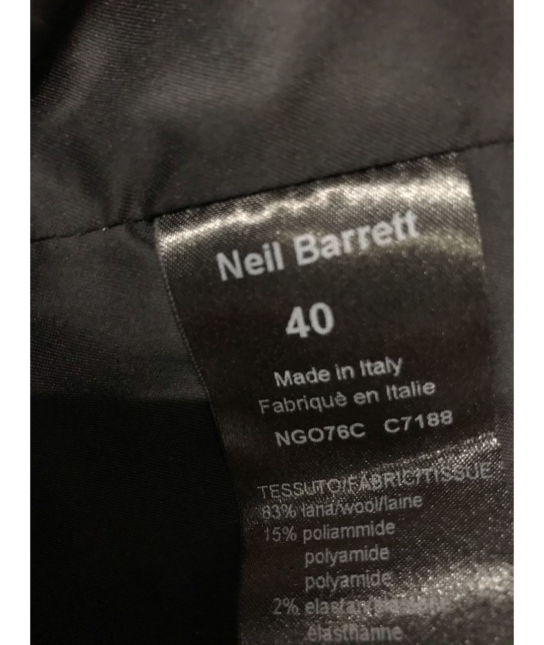 NEIL BARRETT Черная юбка миди, фото 3