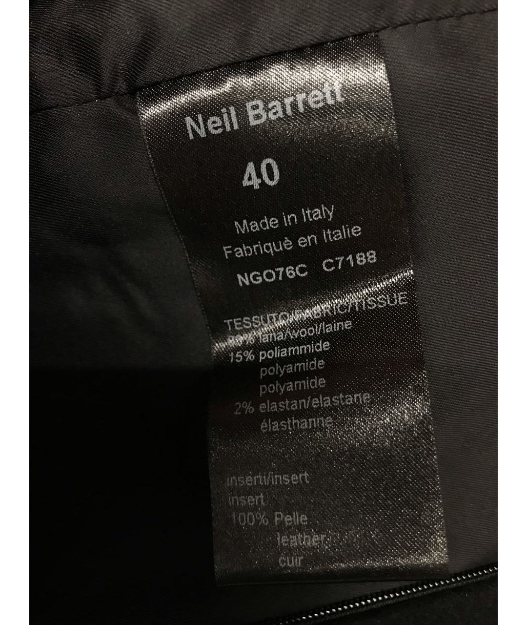NEIL BARRETT Черная юбка миди, фото 4
