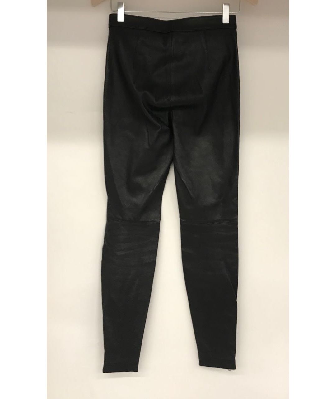 3.1 PHILLIP LIM Черные кожаные прямые брюки, фото 2