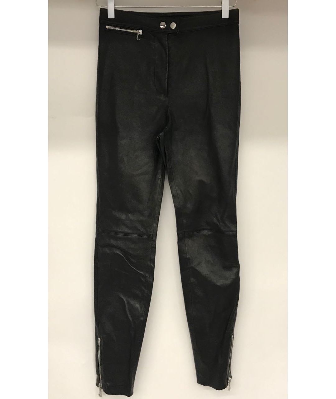 3.1 PHILLIP LIM Черные кожаные прямые брюки, фото 6