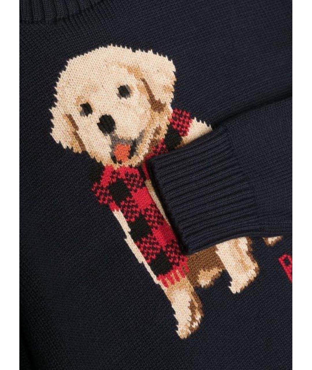 POLO RALPH LAUREN Темно-синий хлопковый джемпер / свитер, фото 6